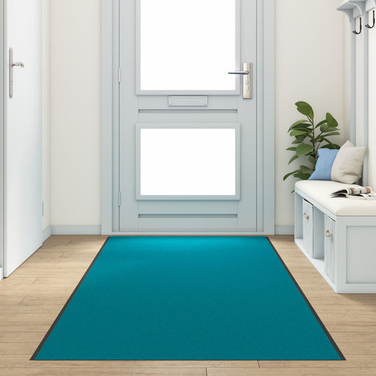 Doormat Washable in Cyan 120x350 cm