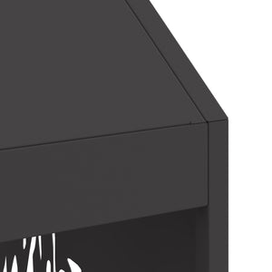 Fire pit black 50x50x100 cm steel