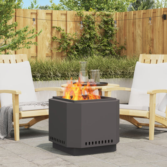 Smoke-free Fireplace Black 58x58x51 cm Steel