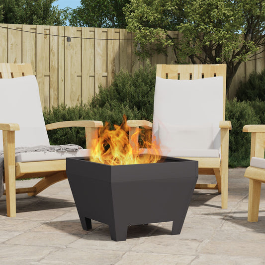 Fireplace Square Black 50x50x30 cm Steel