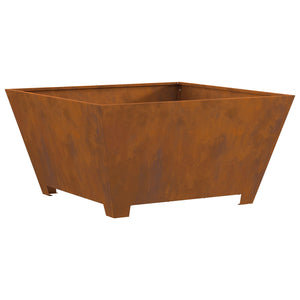 Fire Pit Square 80x80x40 cm Weatherproof Steel
