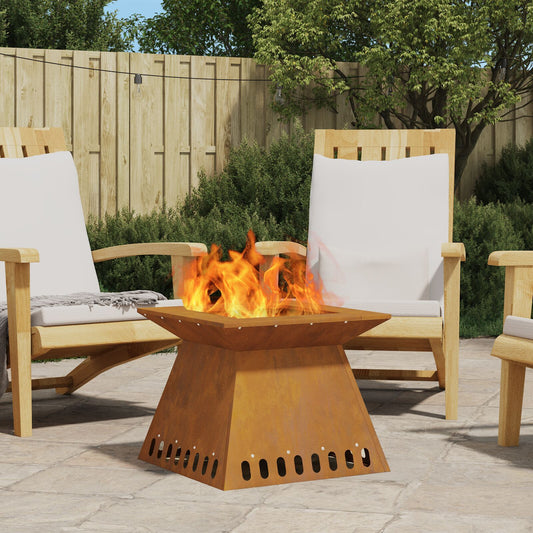 Fire Pit 48x48x40 cm Weatherproof Steel
