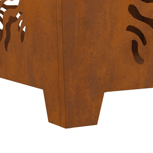 Fireplace Square 60x60x40 cm Weatherproof Steel