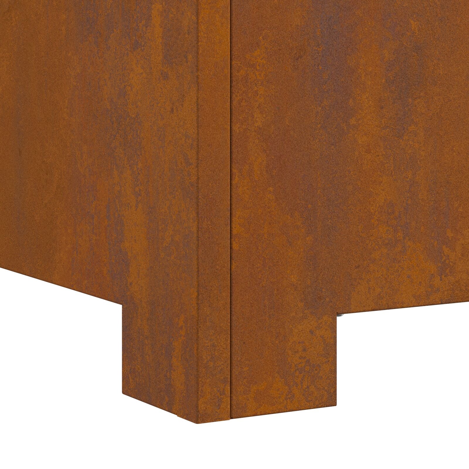 Wood Hole Square 80x80x40 cm Weathered Steel