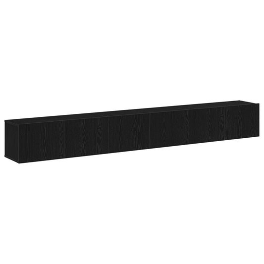 3-Piece TV Cabinet Set in Black Engineered Wood