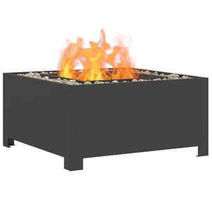 Fire pit Firkanth black 60x60x30 cm steel