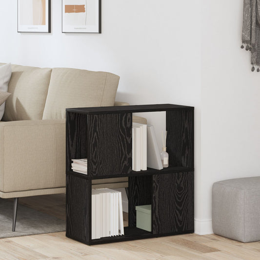 Bookshelf Black Oak 60x24x63 cm Made of Wood