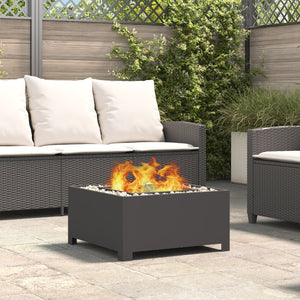 Fire pit Firkanth black 60x60x30 cm steel