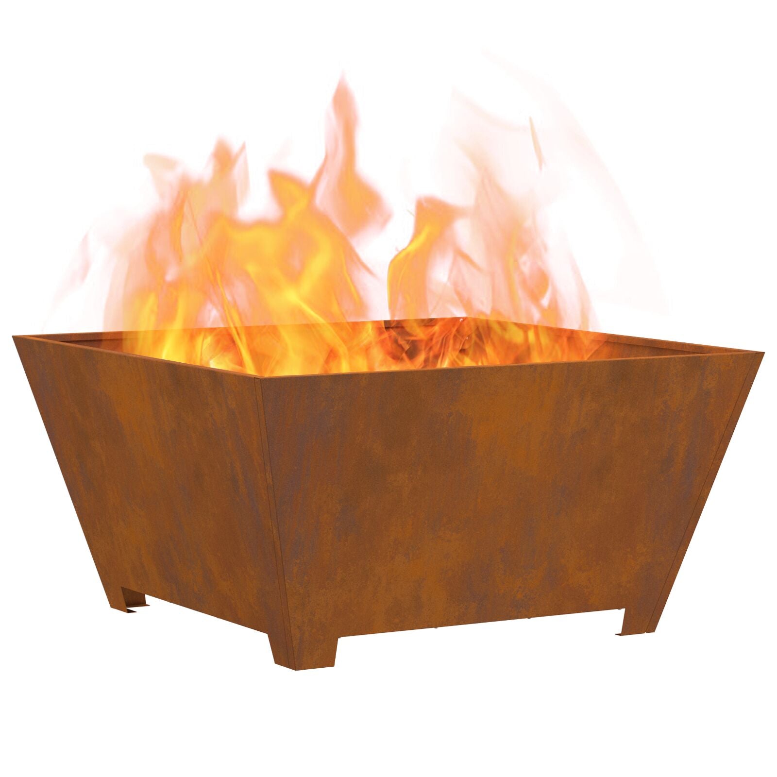 Fire Pit Square 80x80x40 cm Weatherproof Steel