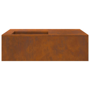 Fire pit with wood storage 100x100x30 cm Weatherproof steel