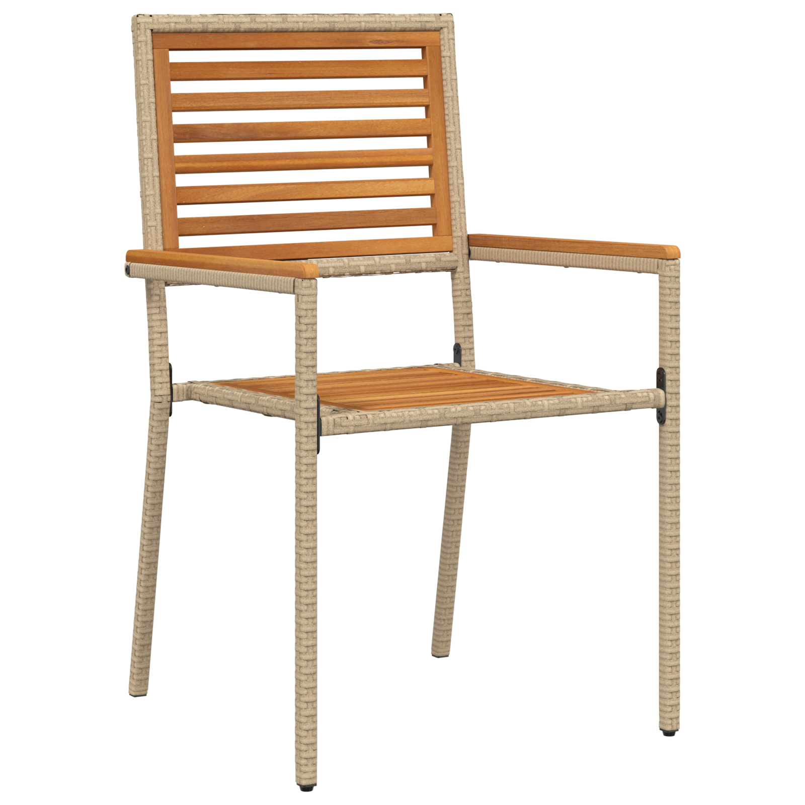 5 Delers Hage Spisebord Sett Beige Poly Rattan Akasie
