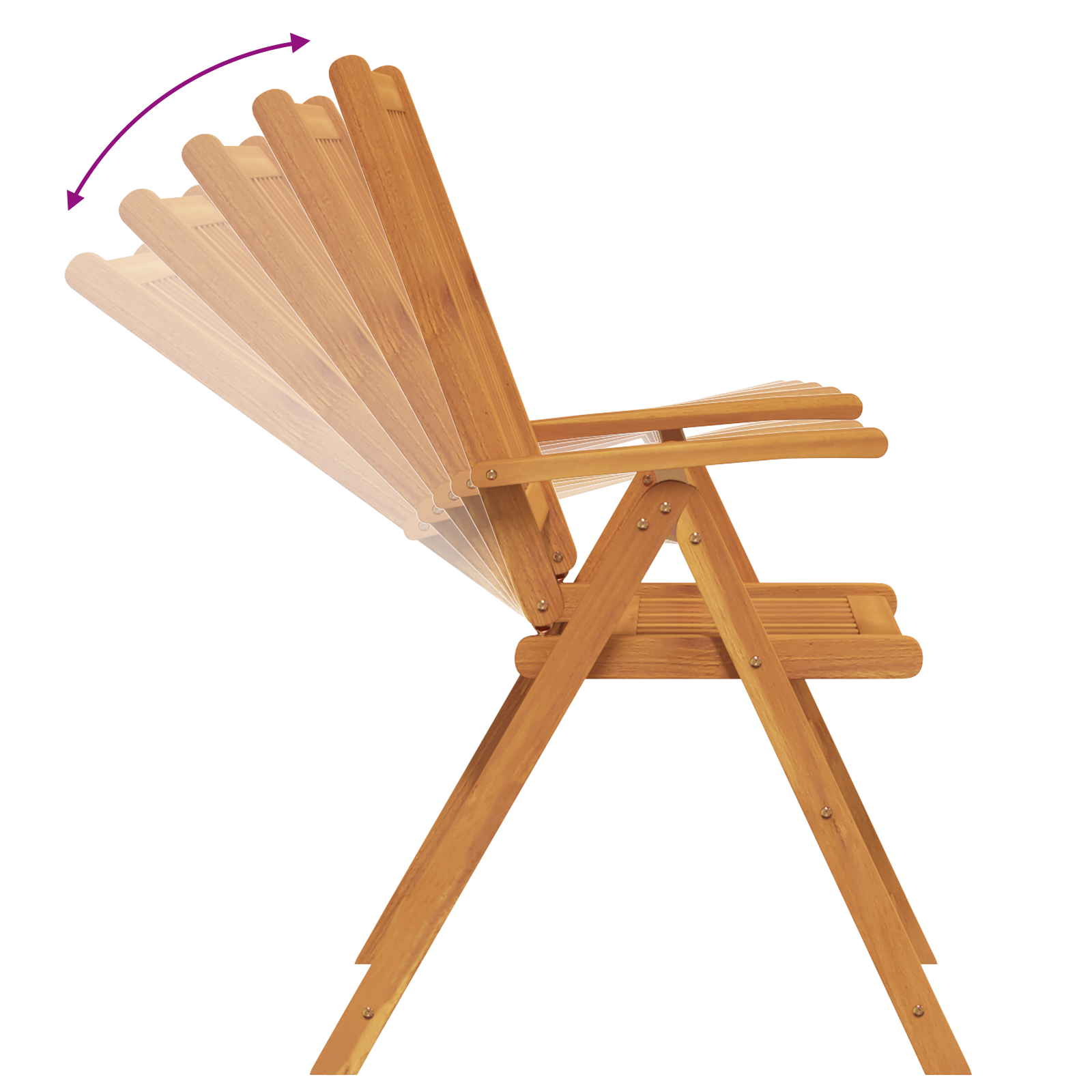 7-delt hage spisebord solid akasietre