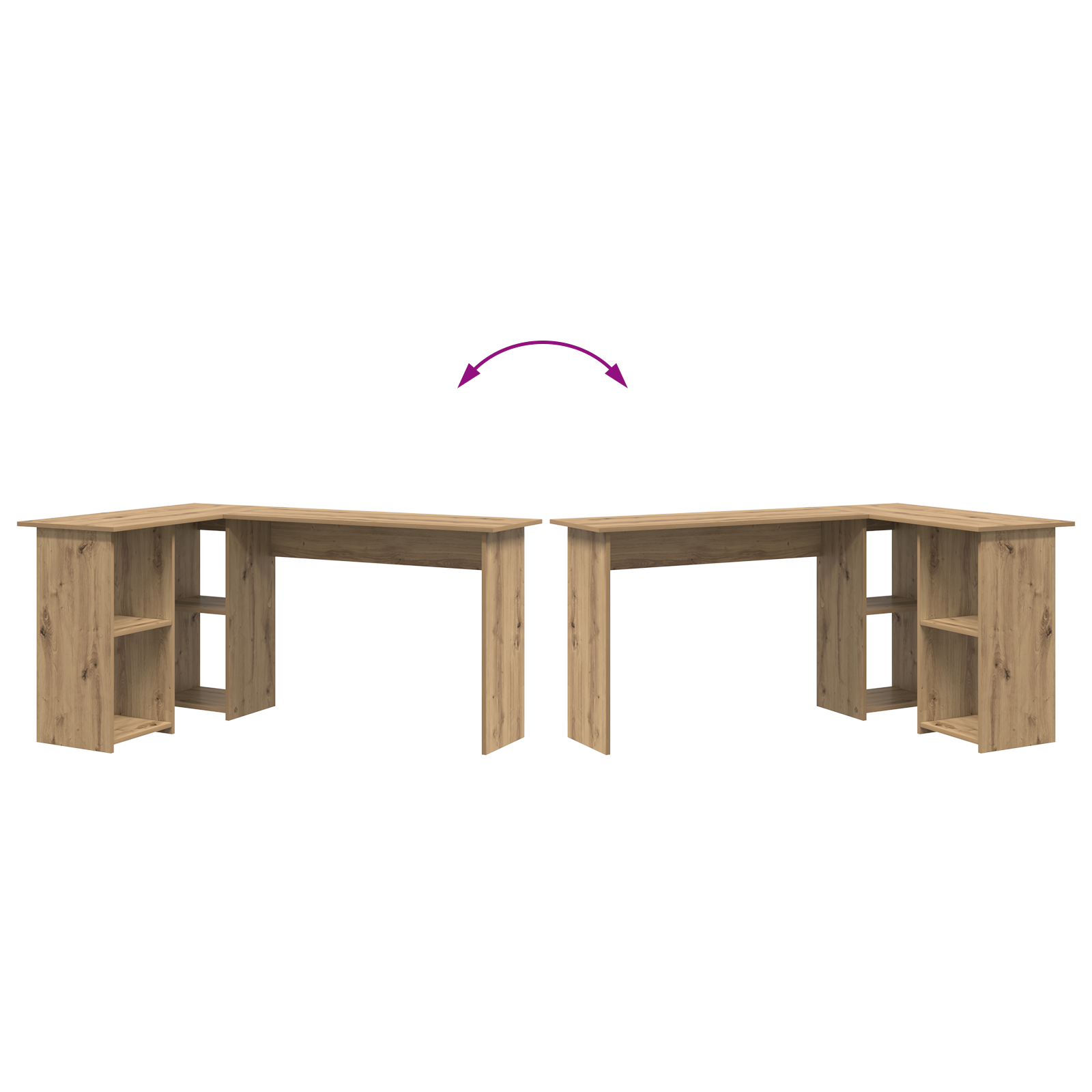 Artisan Eik Datamaskinskrivebord Artisan eik Sponplate Middels